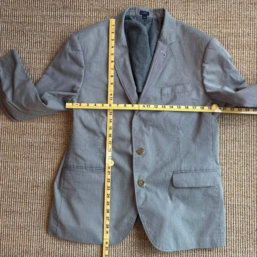 🤵 J.Crew Men's Pinstripe Blazer | Size XL | Gray & White